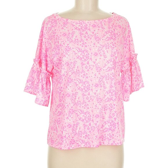 Lilly Pulitzer Ziva Top Pink Shandy Invest a Gator Women’s Size Medium - Picture 2 of 4